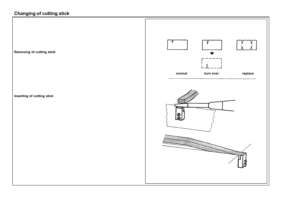 Changing of cutting stick | Baumfolder BaumCut 26.4 (For serials 69H1122 thru 76D1132) User Manual | Page 89 / 98