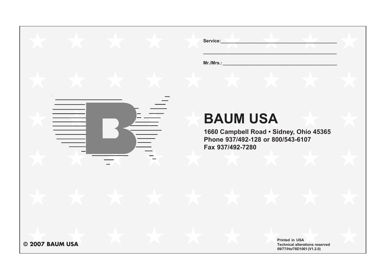 Baum usa | Baumfolder BaumCut 26.4 (For serials 78D1001 thru 78D1100) User Manual | Page 104 / 104