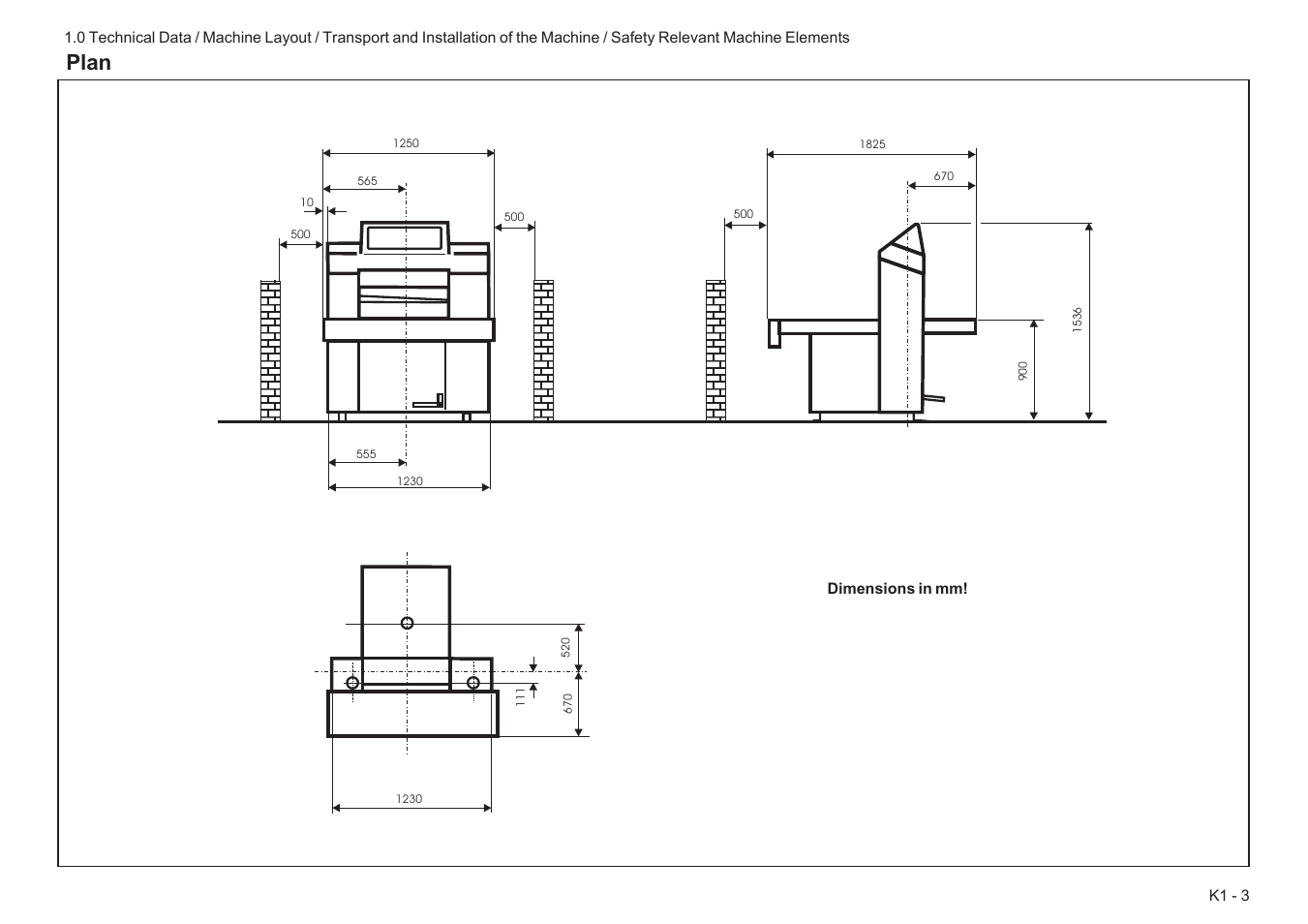 Plan | Baumfolder BaumCut 26.4 (For serials 78D1001 thru 78D1100) User Manual | Page 11 / 104