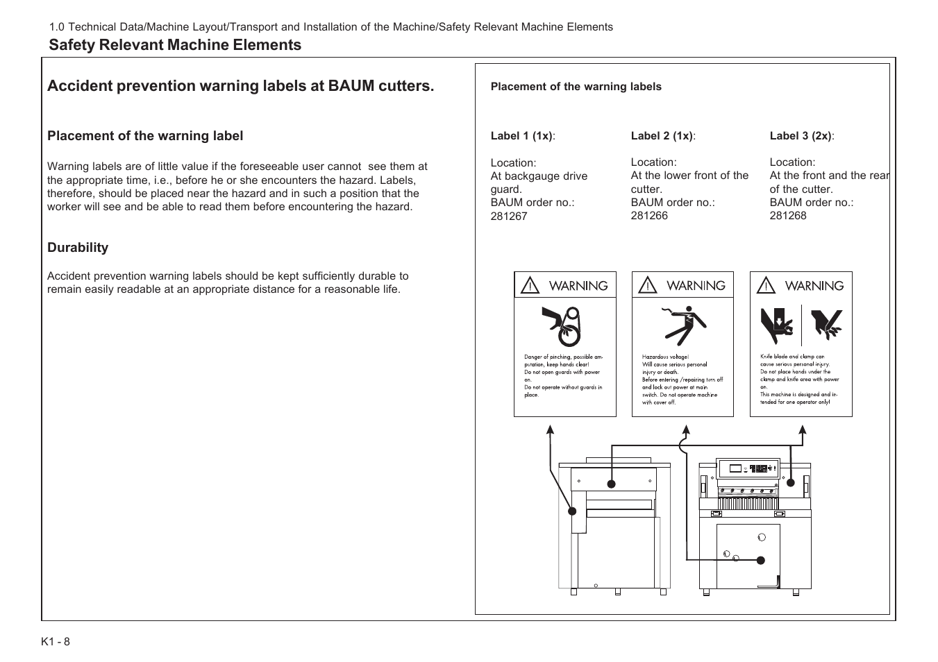 Baumfolder BaumCut 26.4 (For serials 78D1001 thru 78D1100) User Manual | Page 16 / 104