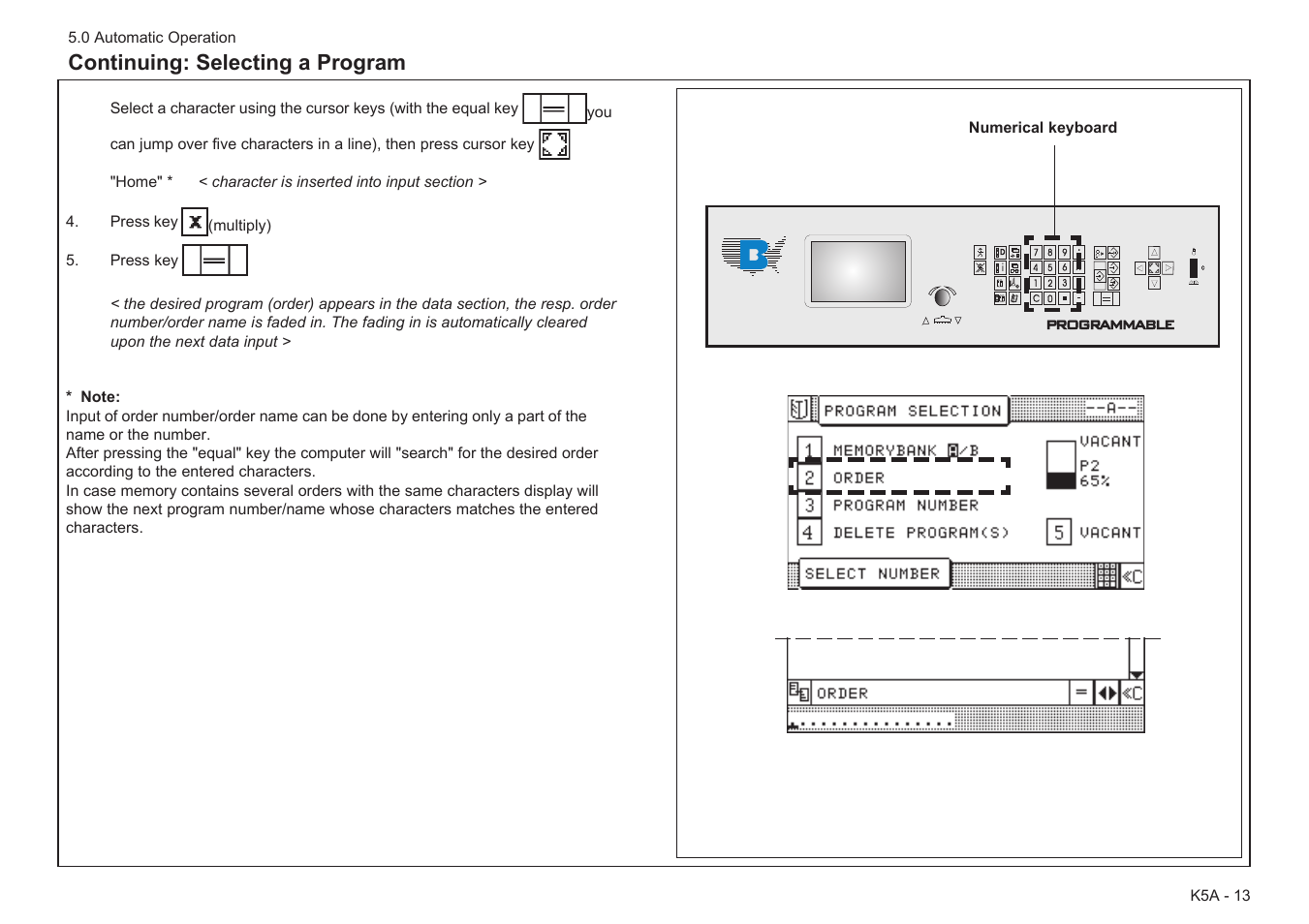 Continuing: selecting a program | Baumfolder BaumCut 26.4 (For serials 78D1001 thru 78D1100) User Manual | Page 47 / 104