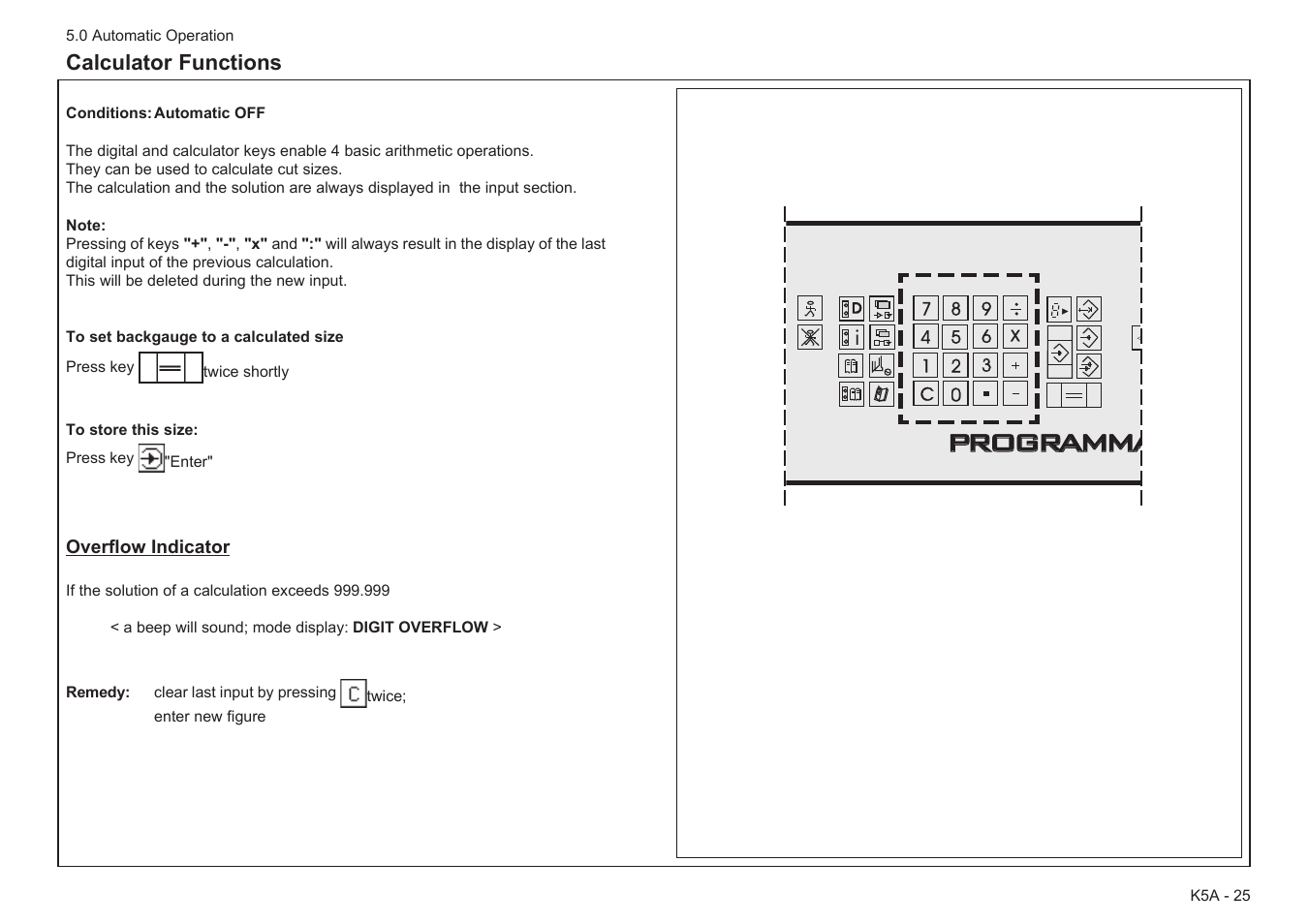 Programma programmable | Baumfolder BaumCut 26.4 (For serials 78D1001 thru 78D1100) User Manual | Page 59 / 104