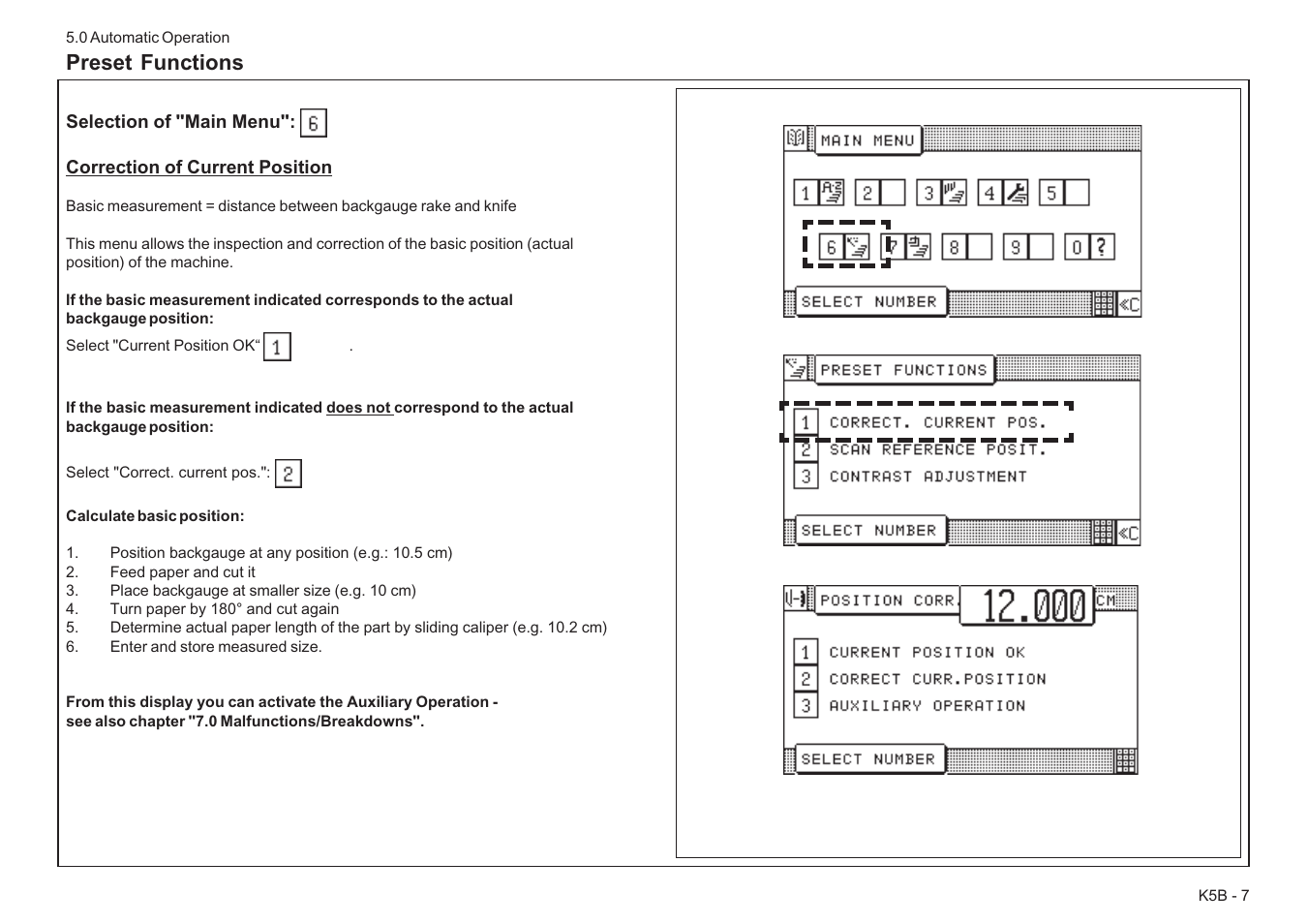 Preset functions | Baumfolder BaumCut 26.4 (For serials 78D1101 thru current) User Manual | Page 67 / 104