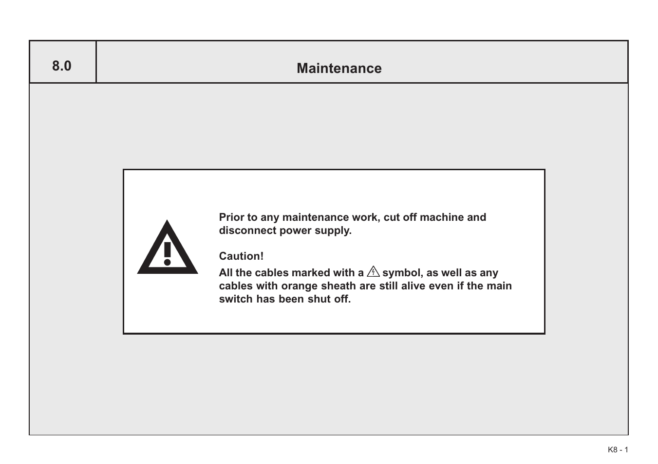 0 maintenance | Baumfolder BaumCut 26.4 (For serials 78D1101 thru current) User Manual | Page 99 / 104