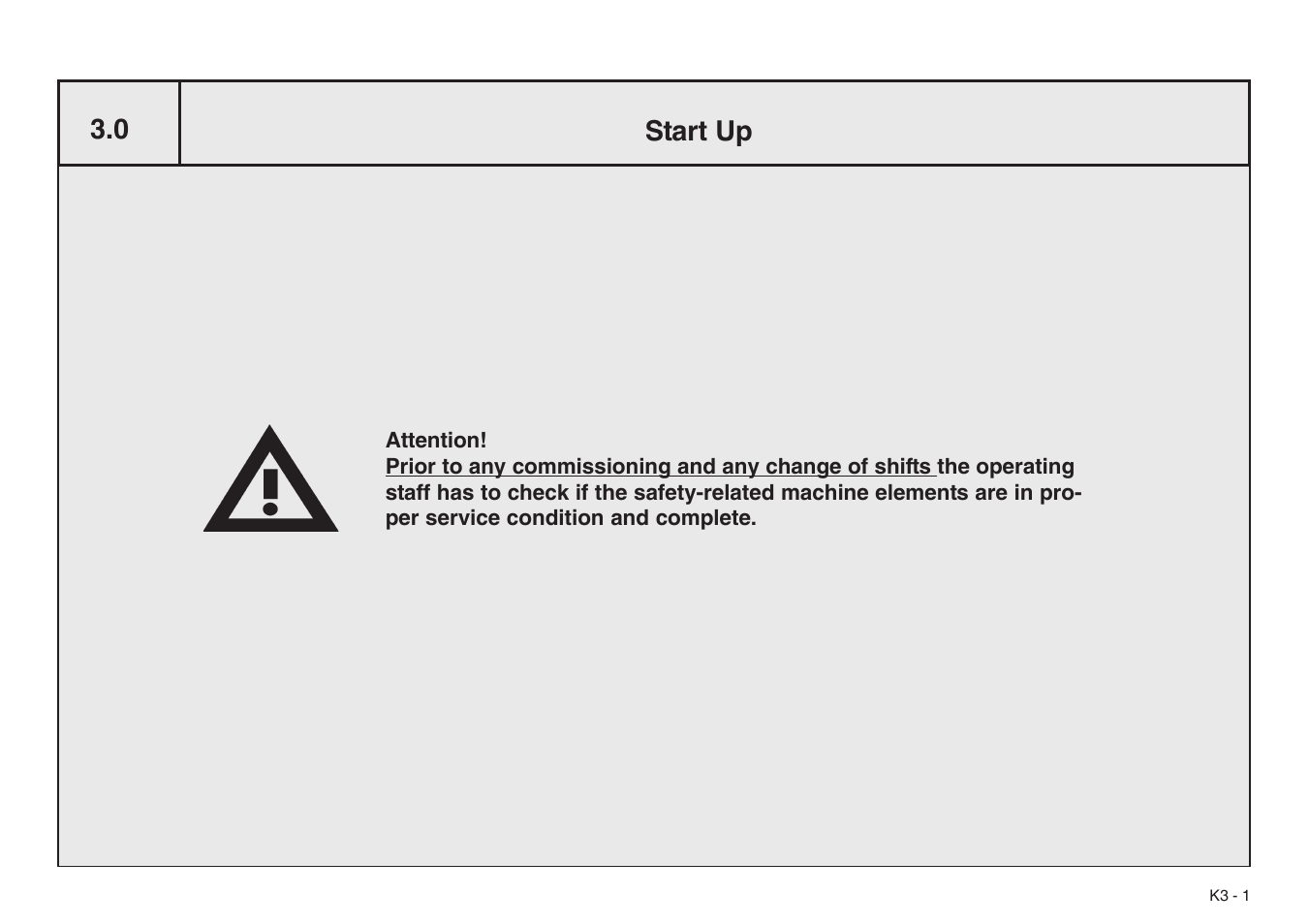0 start up | Baumfolder BaumCut 31.5 (For serials 76N1101 thru 78N1000) User Manual | Page 25 / 104