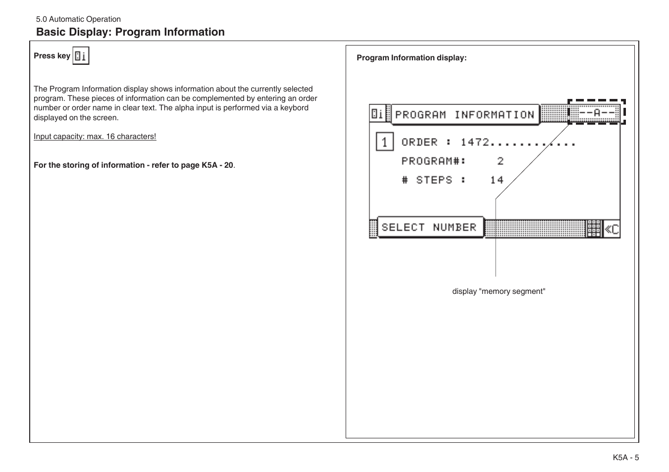 Basic display: program information | Baumfolder BaumCut 31.5 (For serials 76N1101 thru 78N1000) User Manual | Page 39 / 104