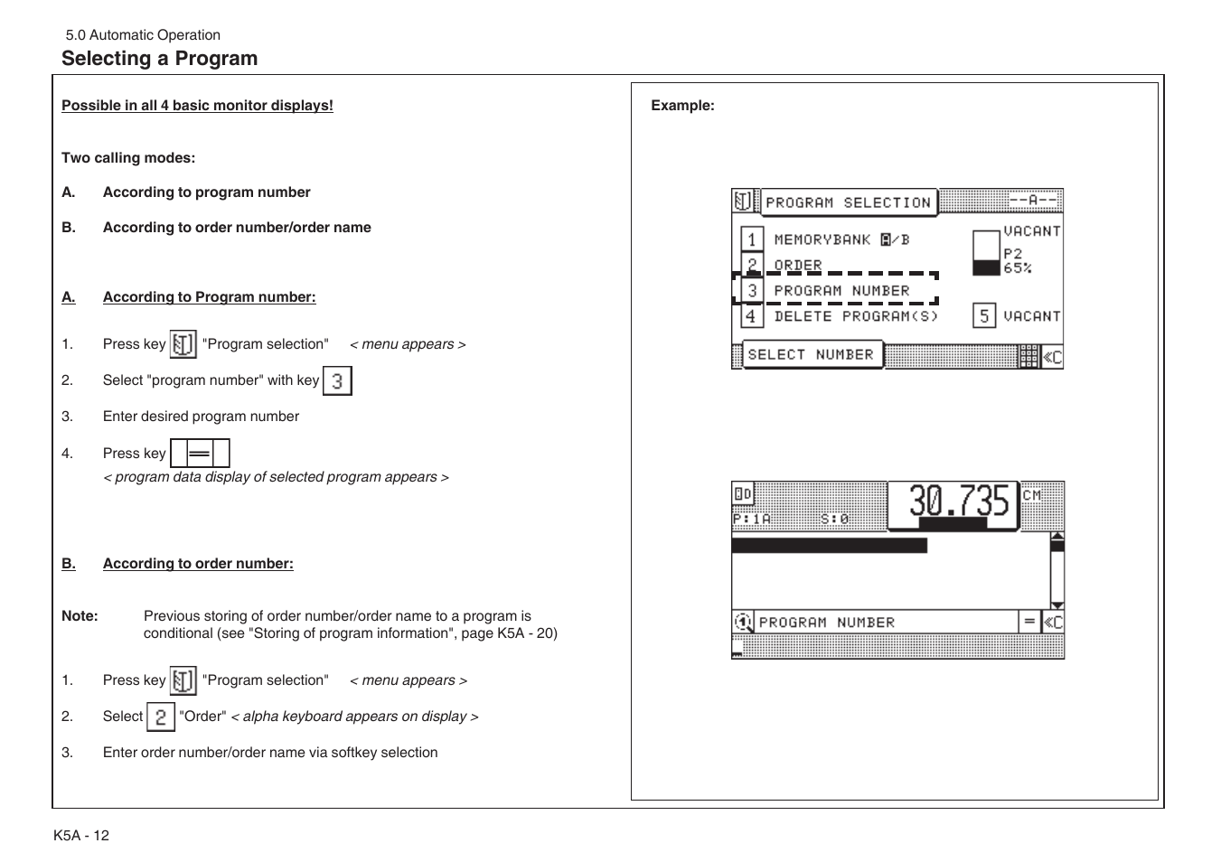 Selecting a program | Baumfolder BaumCut 31.5 (For serials 76N1101 thru 78N1000) User Manual | Page 46 / 104