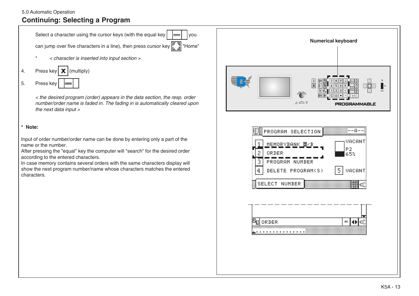 Continuing: selecting a program | Baumfolder BaumCut 31.5 (For serials 76N1101 thru 78N1000) User Manual | Page 47 / 104