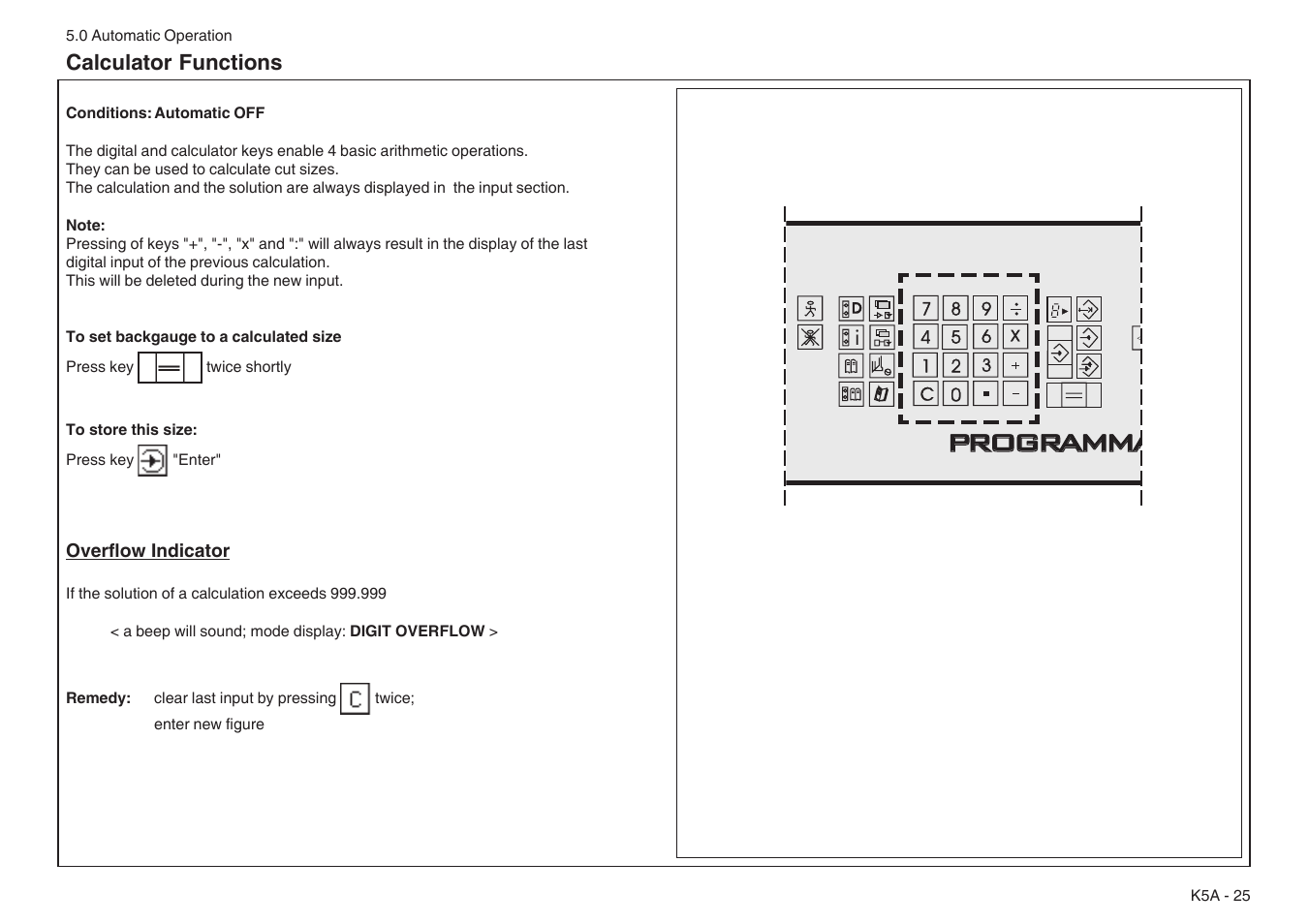 Programma programmable | Baumfolder BaumCut 31.5 (For serials 76N1101 thru 78N1000) User Manual | Page 59 / 104