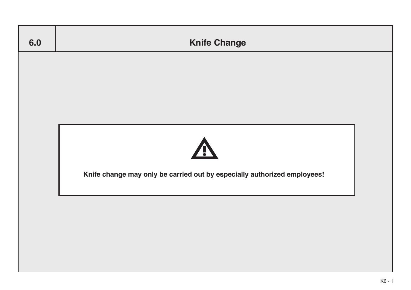 0 knife change | Baumfolder BaumCut 31.5 (For serials 76N1101 thru 78N1000) User Manual | Page 89 / 104