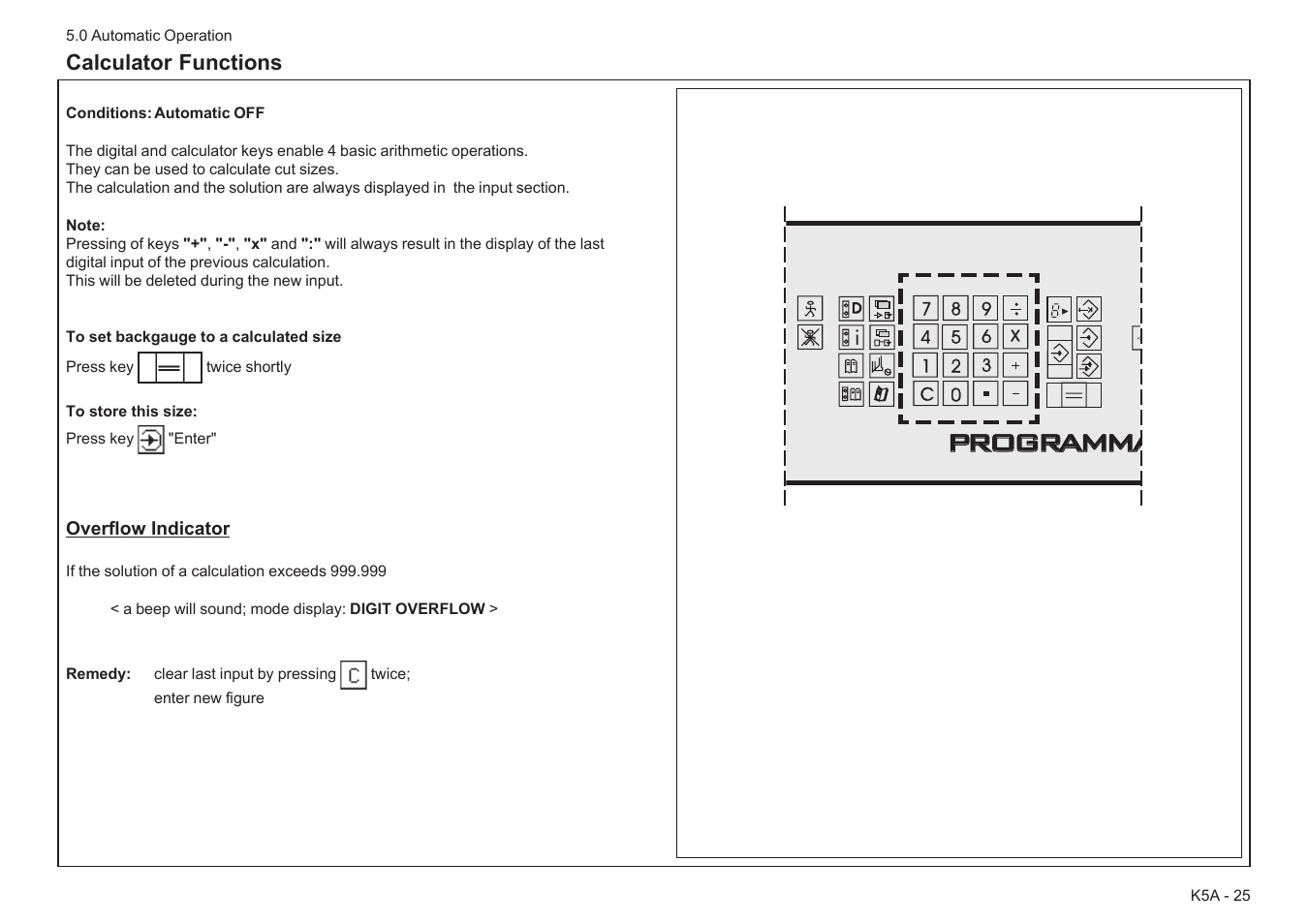 Programma programmable | Baumfolder BaumCut 31.5 (For serials 78N1001 thru 700N100) User Manual | Page 59 / 104