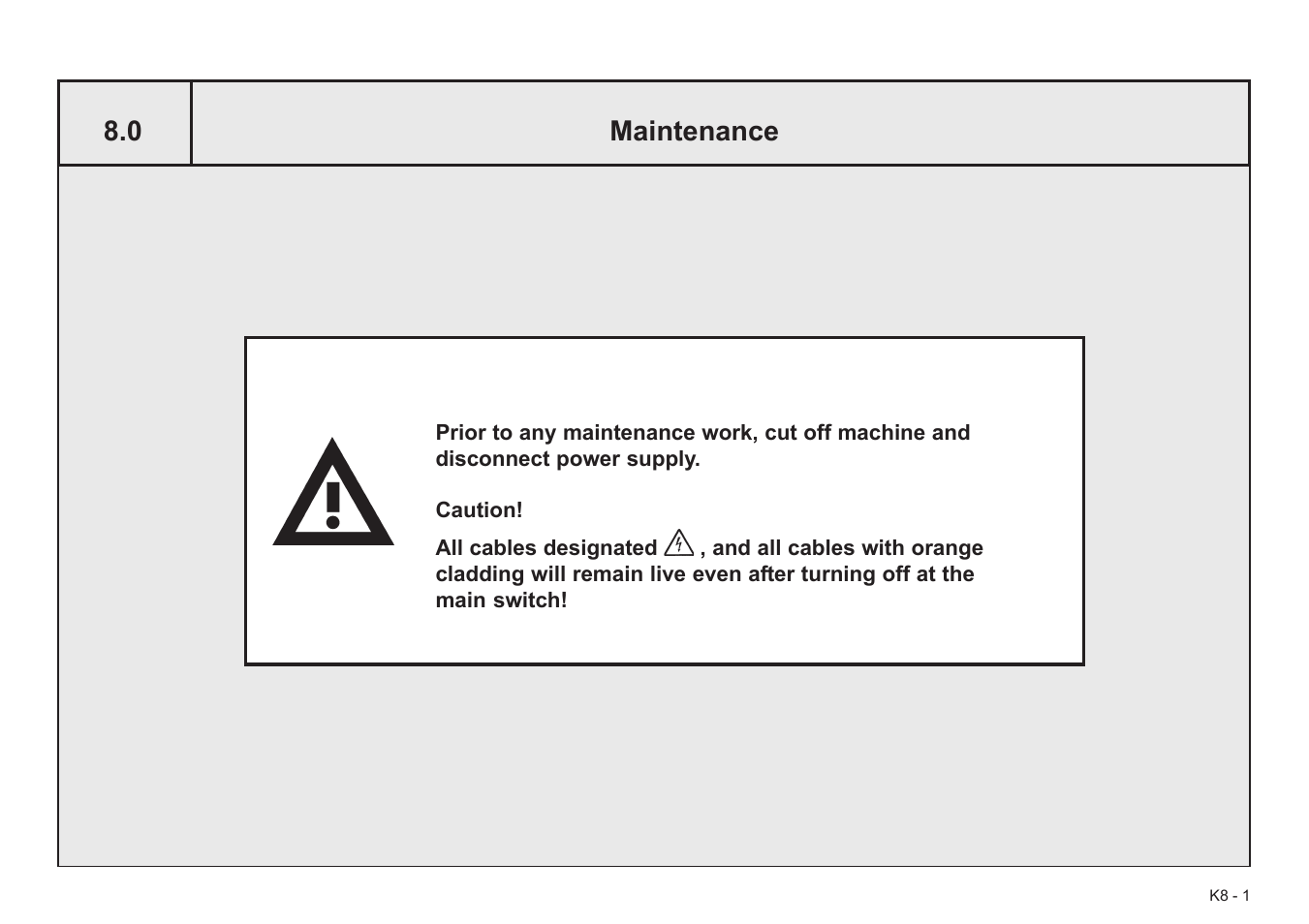 0 maintenance | Baumfolder BaumCut 31.5 (For serials 78N1001 thru 700N100) User Manual | Page 99 / 104