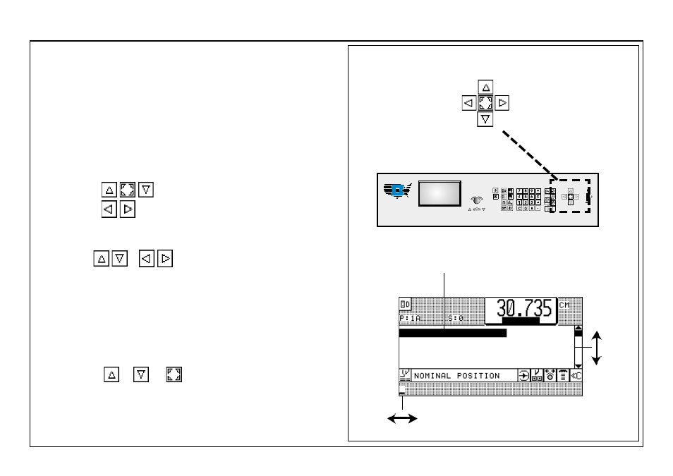 Cursor movement in basic display | Baumfolder BaumCut 31.5 (For serials 700N101 thru current) User Manual | Page 40 / 98