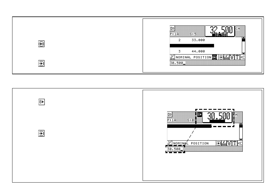 Inserting of measurements into a program, Storing of measurements according to printed image | Baumfolder BaumCut 31.5 (For serials 700N101 thru current) User Manual | Page 56 / 98