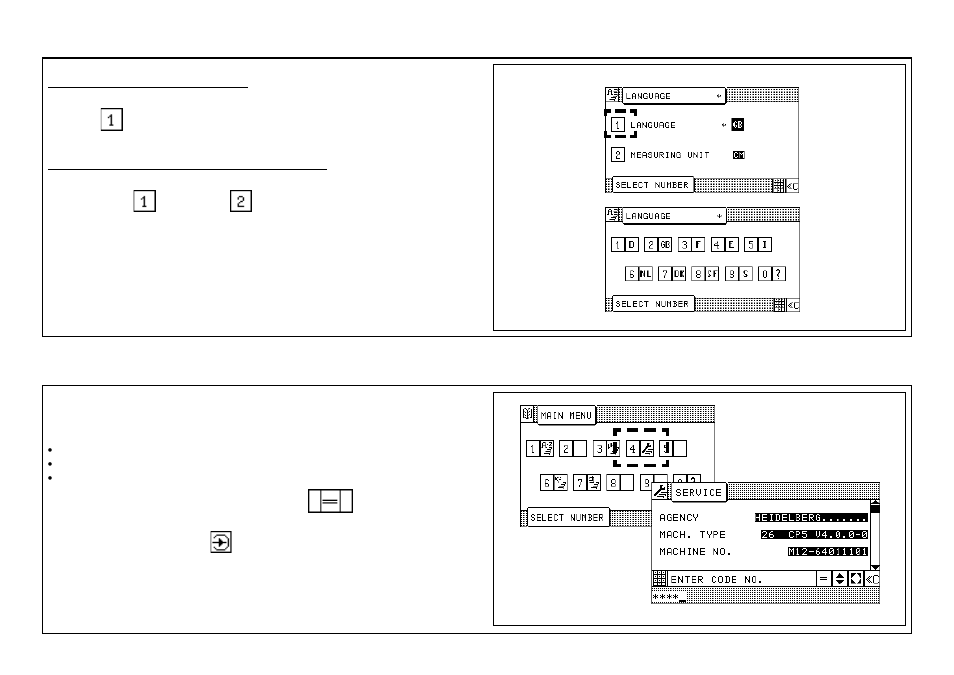 Service, Select language/measuring unit | Baumfolder BaumCut 31.5 (For serials 700N101 thru current) User Manual | Page 61 / 98