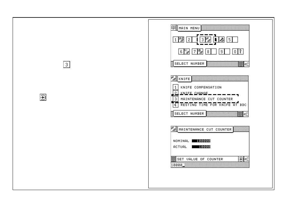 Maintenance cut counter | Baumfolder BaumCut 31.5 (For serials 700N101 thru current) User Manual | Page 64 / 98