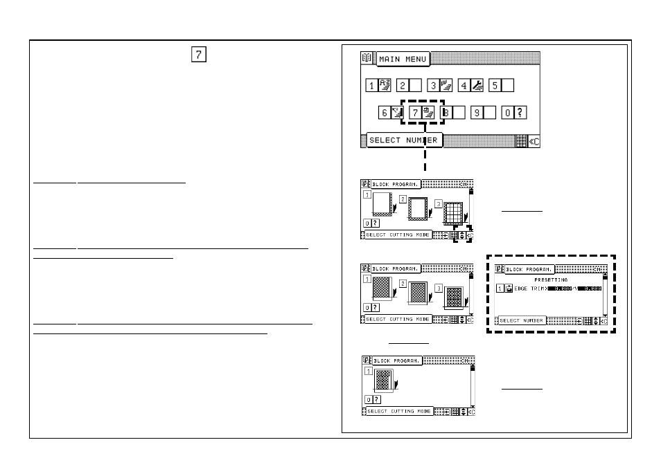 Block programming | Baumfolder BaumCut 31.5 (For serials 700N101 thru current) User Manual | Page 68 / 98