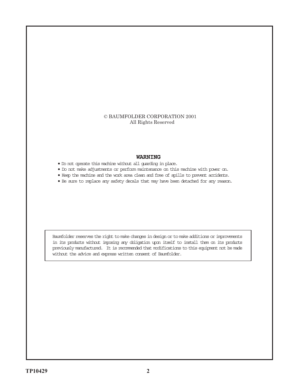 Baumfolder D3 Drill (up to mid 2003) User Manual | Page 2 / 9