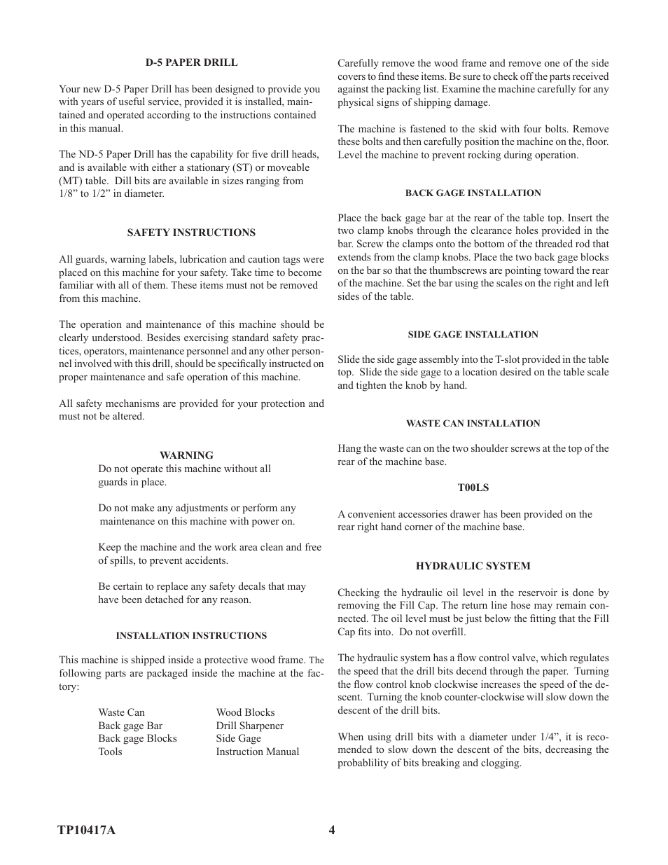Baumfolder D5 Drill (from mid 2006 thru end 2006) User Manual | Page 4 / 11