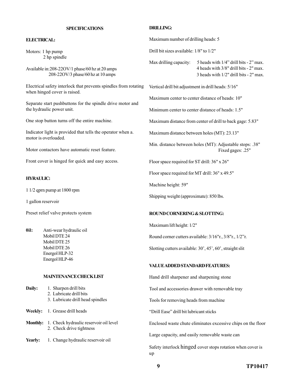 Baumfolder D5 Drill (from 2003 thru mid 2006) User Manual | Page 9 / 11