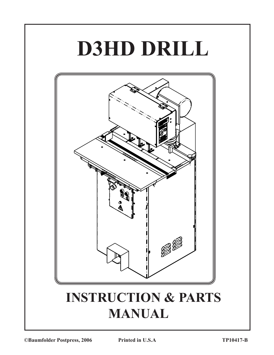 Baumfolder D3HD Dril User Manual | 11 pages