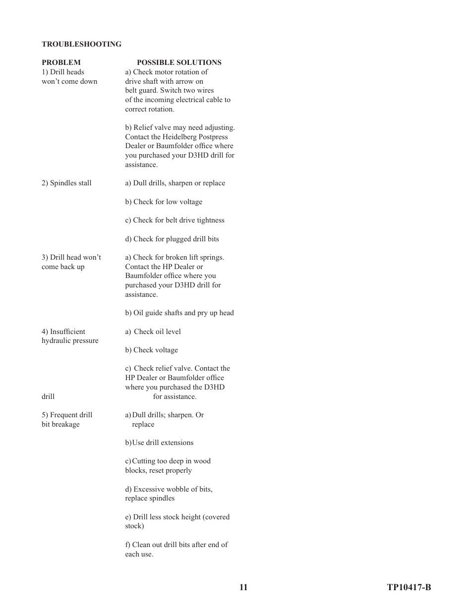 Baumfolder D3HD Dril User Manual | Page 11 / 11