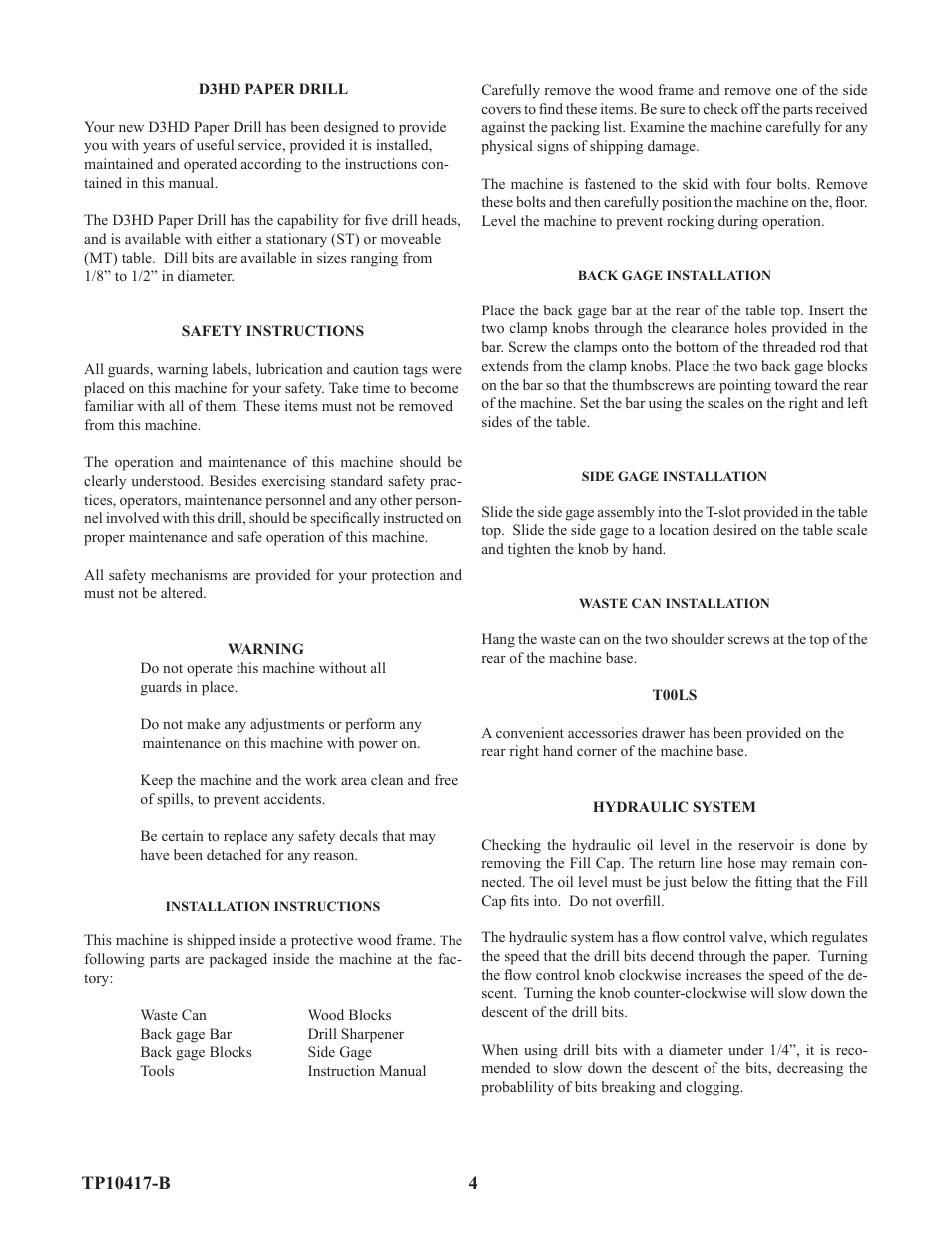 Baumfolder D3HD Dril User Manual | Page 4 / 11