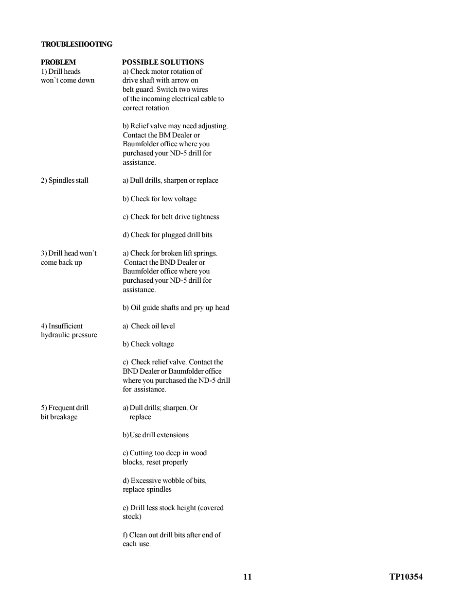 Baumfolder ND5 Drill (from 2000 thru 2002) User Manual | Page 11 / 11