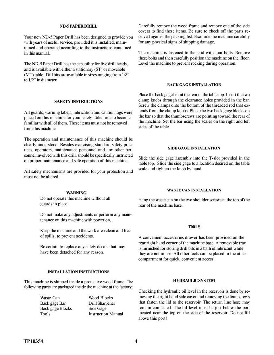 Baumfolder ND5 Drill (from 2000 thru 2002) User Manual | Page 4 / 11