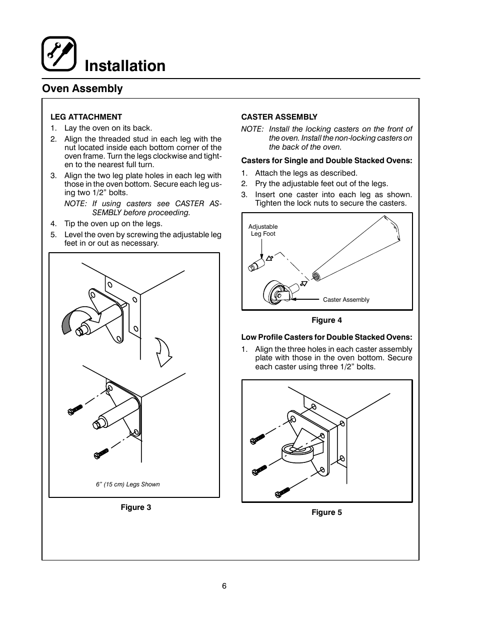 Installation, Oven assembly | Blodgett SHO-E User Manual | Page 10 / 17