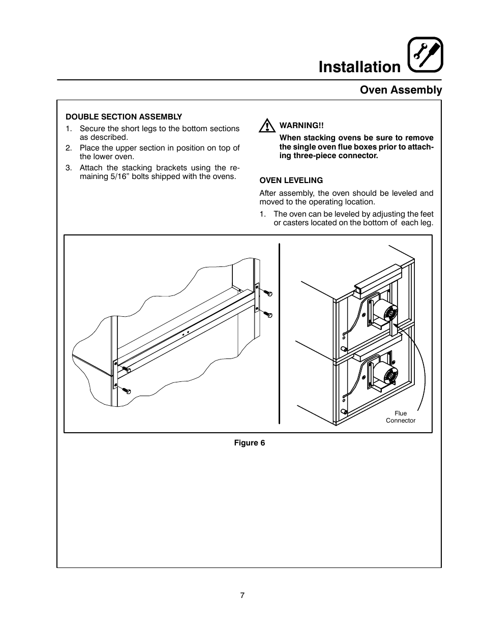 Installation, Oven assembly | Blodgett SHO-E User Manual | Page 11 / 17