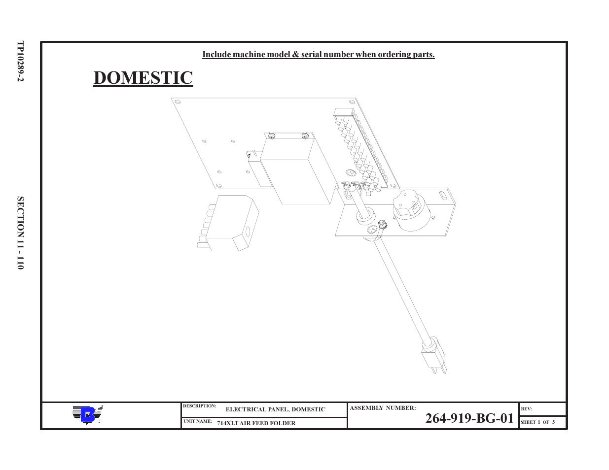 Domestic | Baumfolder 714XLT: Parts Manual User Manual | Page 110 / 134