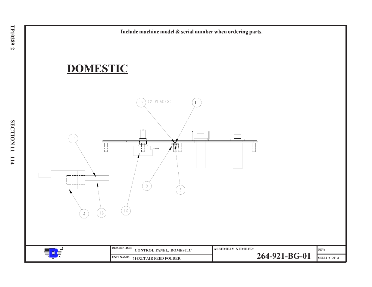 Domestic | Baumfolder 714XLT: Parts Manual User Manual | Page 114 / 134