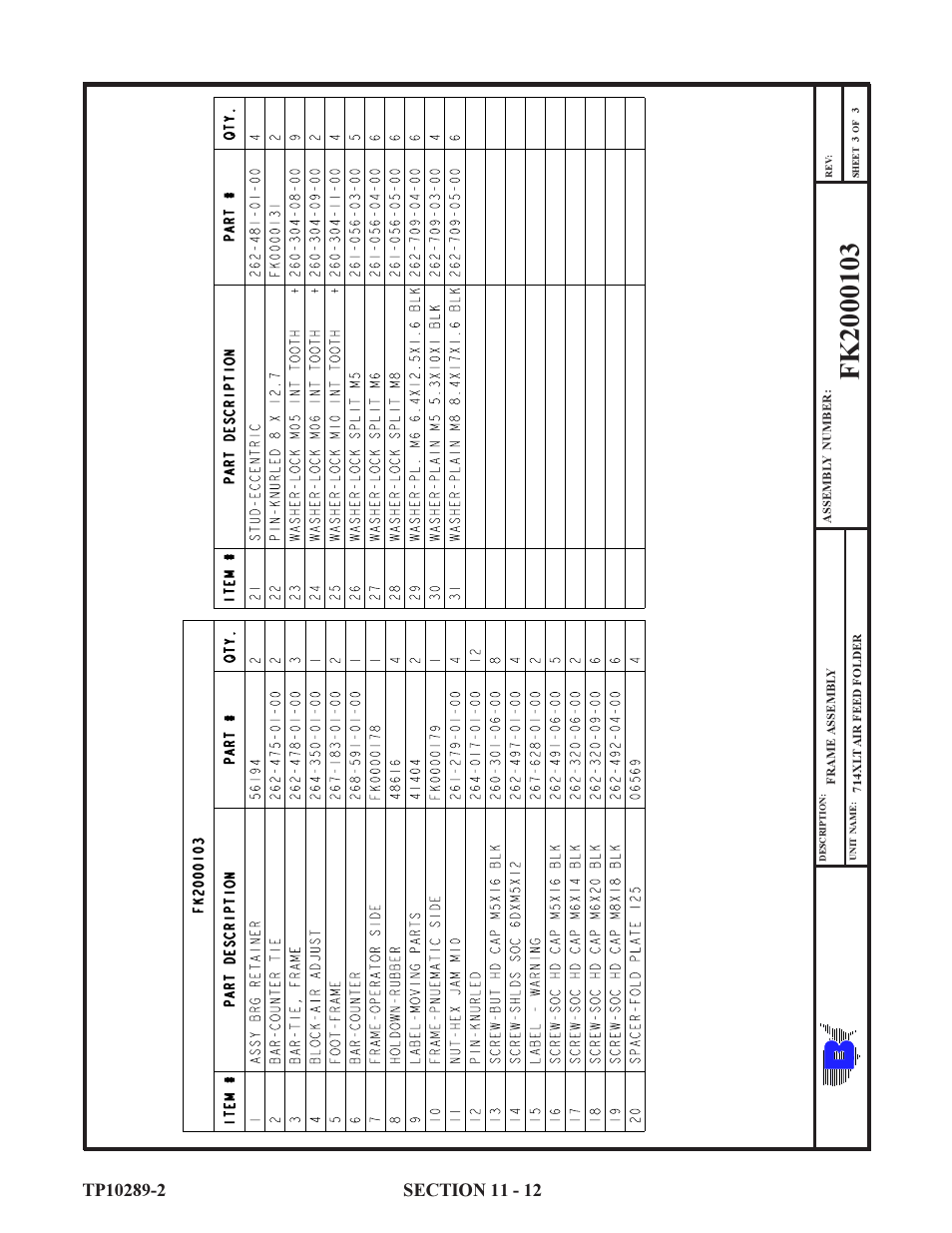 Baumfolder 714XLT: Parts Manual User Manual | Page 12 / 134