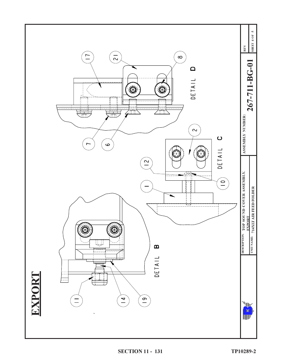 Expor t | Baumfolder 714XLT: Parts Manual User Manual | Page 131 / 134