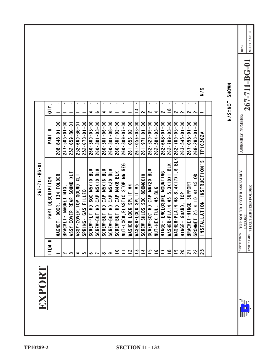 Expor t | Baumfolder 714XLT: Parts Manual User Manual | Page 132 / 134