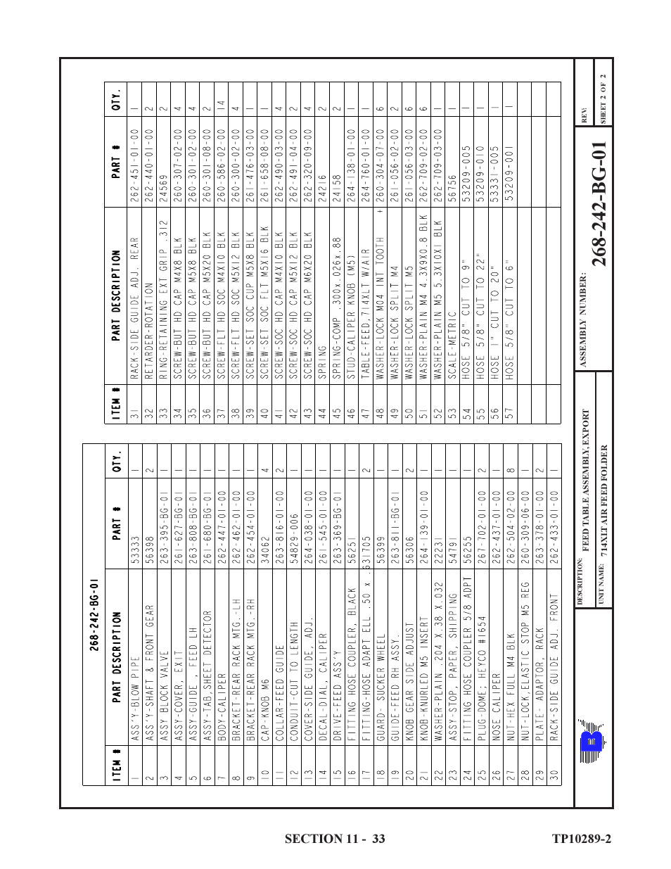 Baumfolder 714XLT: Parts Manual User Manual | Page 33 / 134