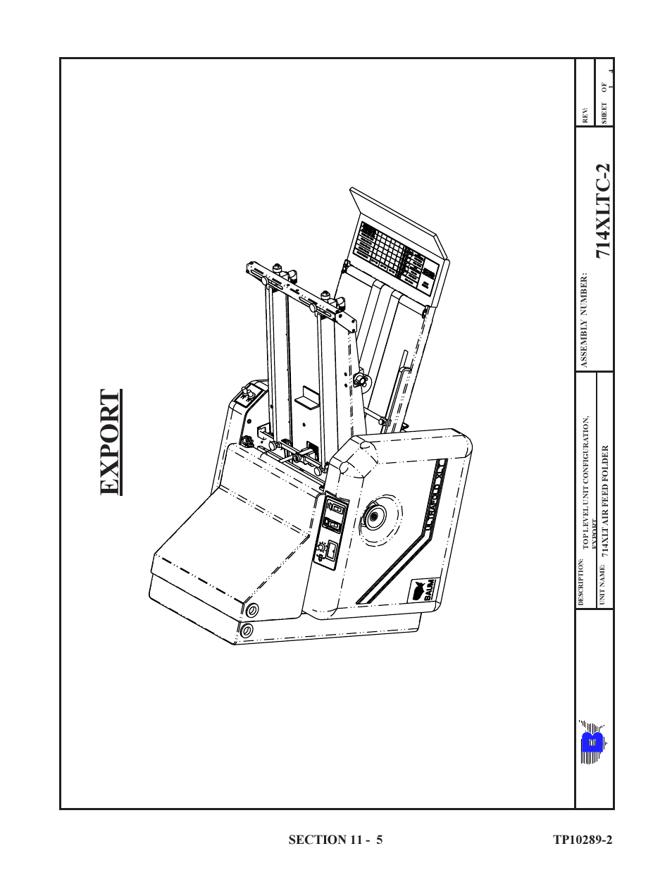 Expor t, 714xl tc-2 | Baumfolder 714XLT: Parts Manual User Manual | Page 5 / 134