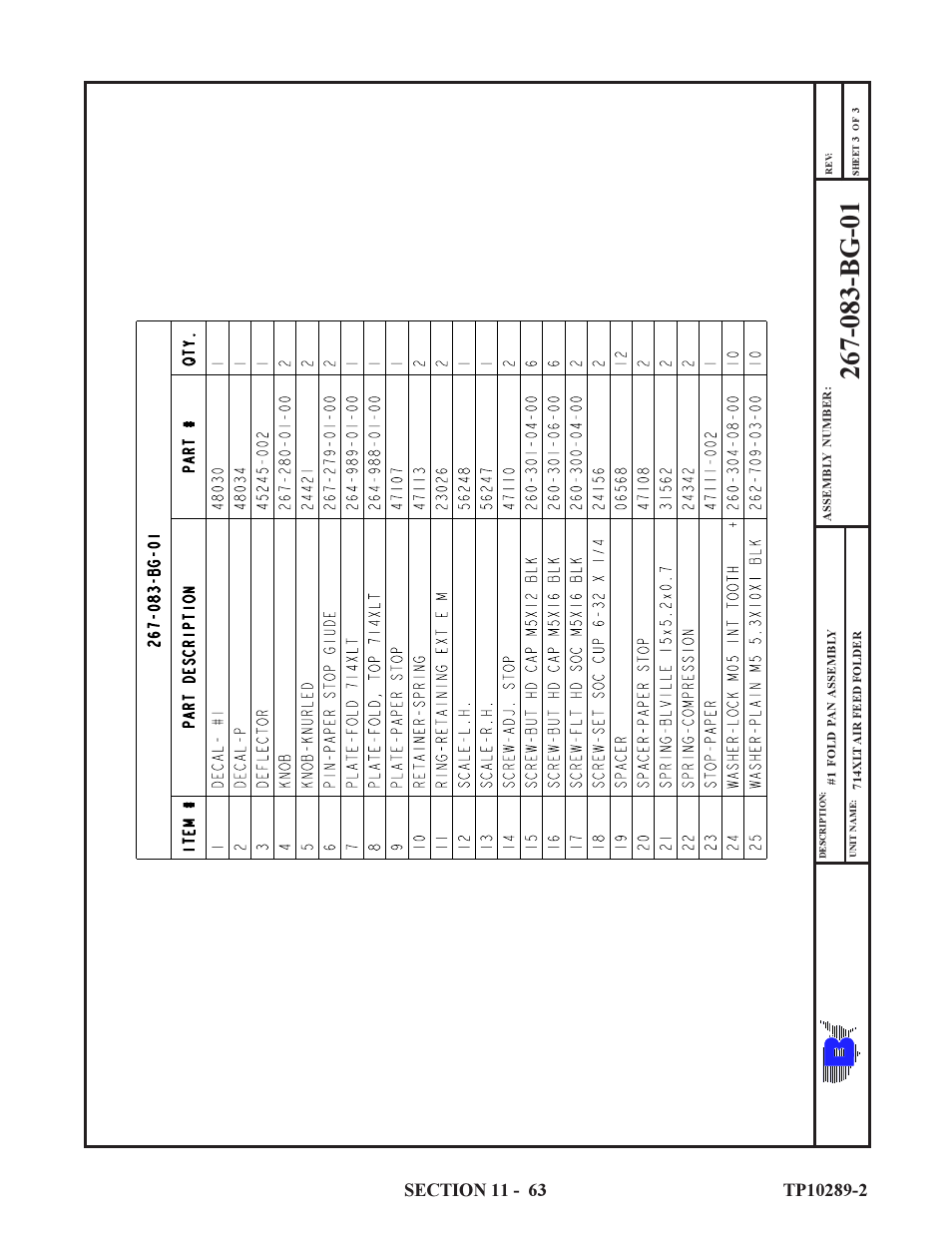 Baumfolder 714XLT: Parts Manual User Manual | Page 63 / 134