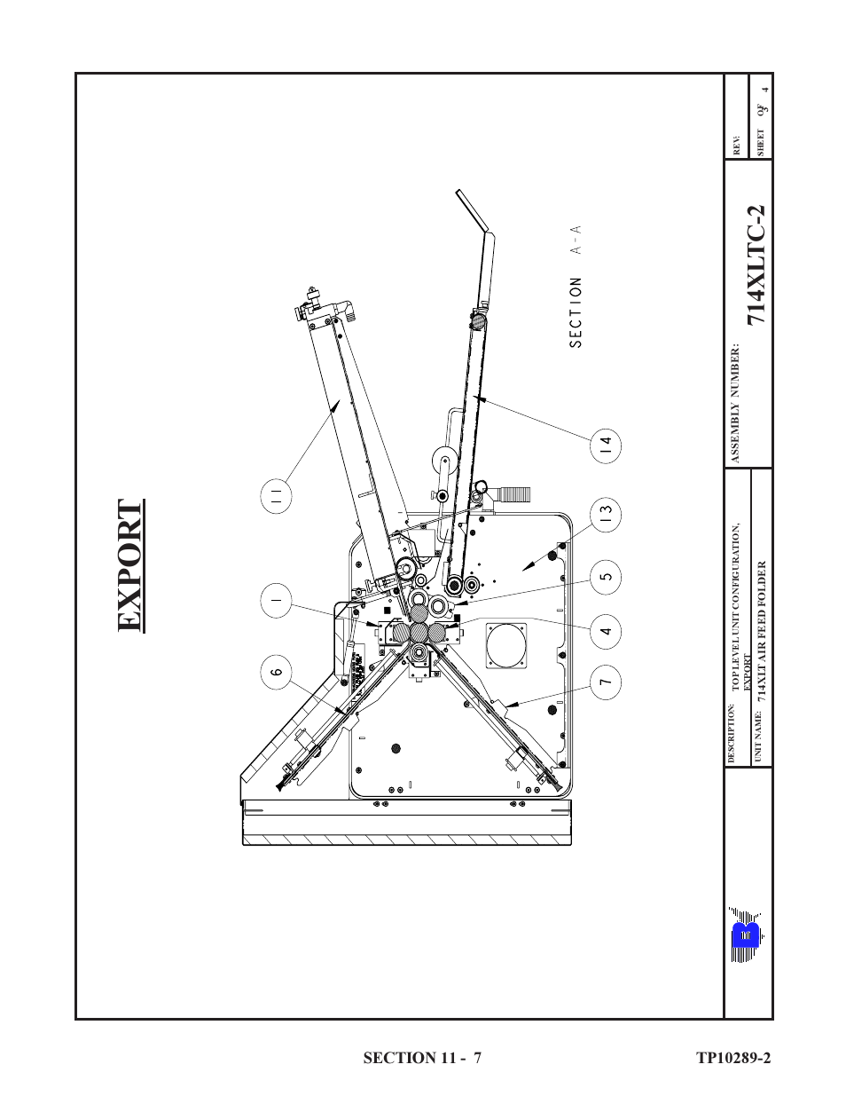 Expor t, 714xl tc-2 | Baumfolder 714XLT: Parts Manual User Manual | Page 7 / 134