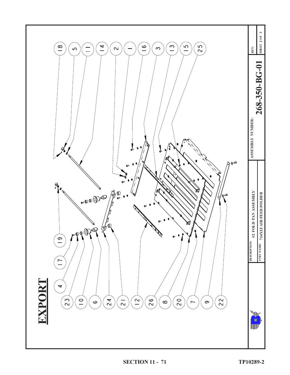 Expor t | Baumfolder 714XLT: Parts Manual User Manual | Page 71 / 134