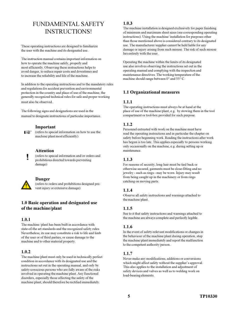 Fundamental safety instructions | Baumfolder 714XLT: Sound Cvr Manual User Manual | Page 5 / 16