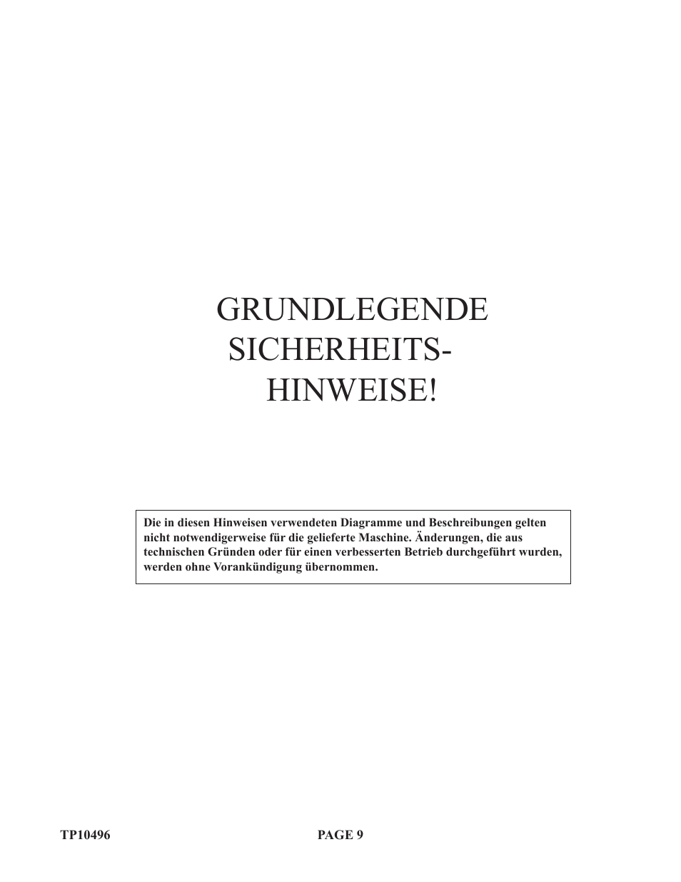 Grundlegende sicherheits- hinweise | Baumfolder Flexifold: Pile Folder (in 2004) User Manual | Page 9 / 41