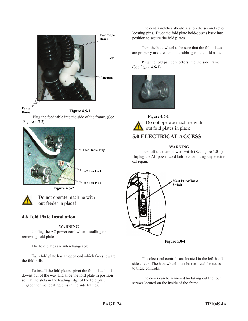 0 electrical access | Baumfolder Flexifold: 1st Station (from 2005) User Manual | Page 24 / 47