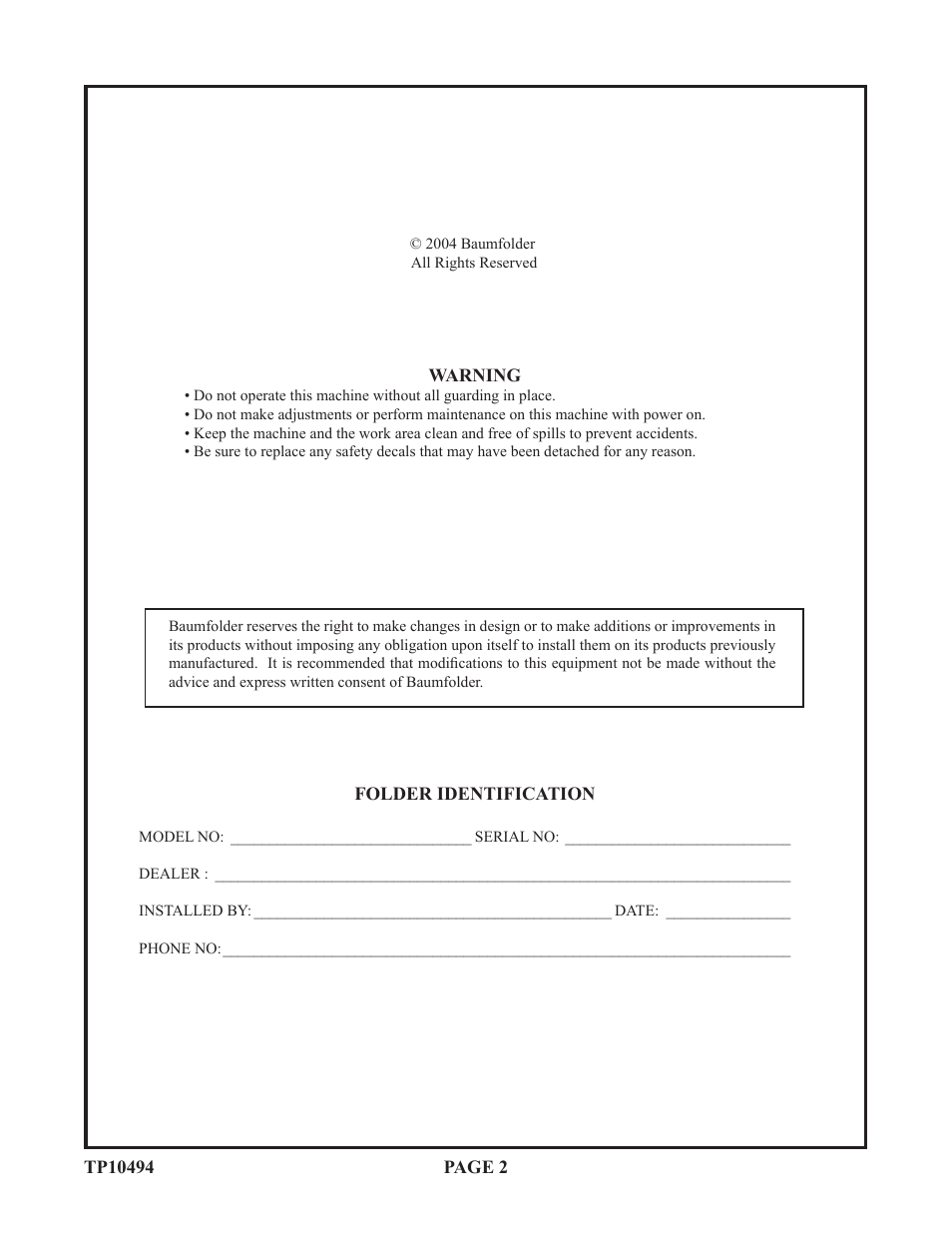 Baumfolder Flexifold: 1st Station (in 2004) User Manual | Page 2 / 46