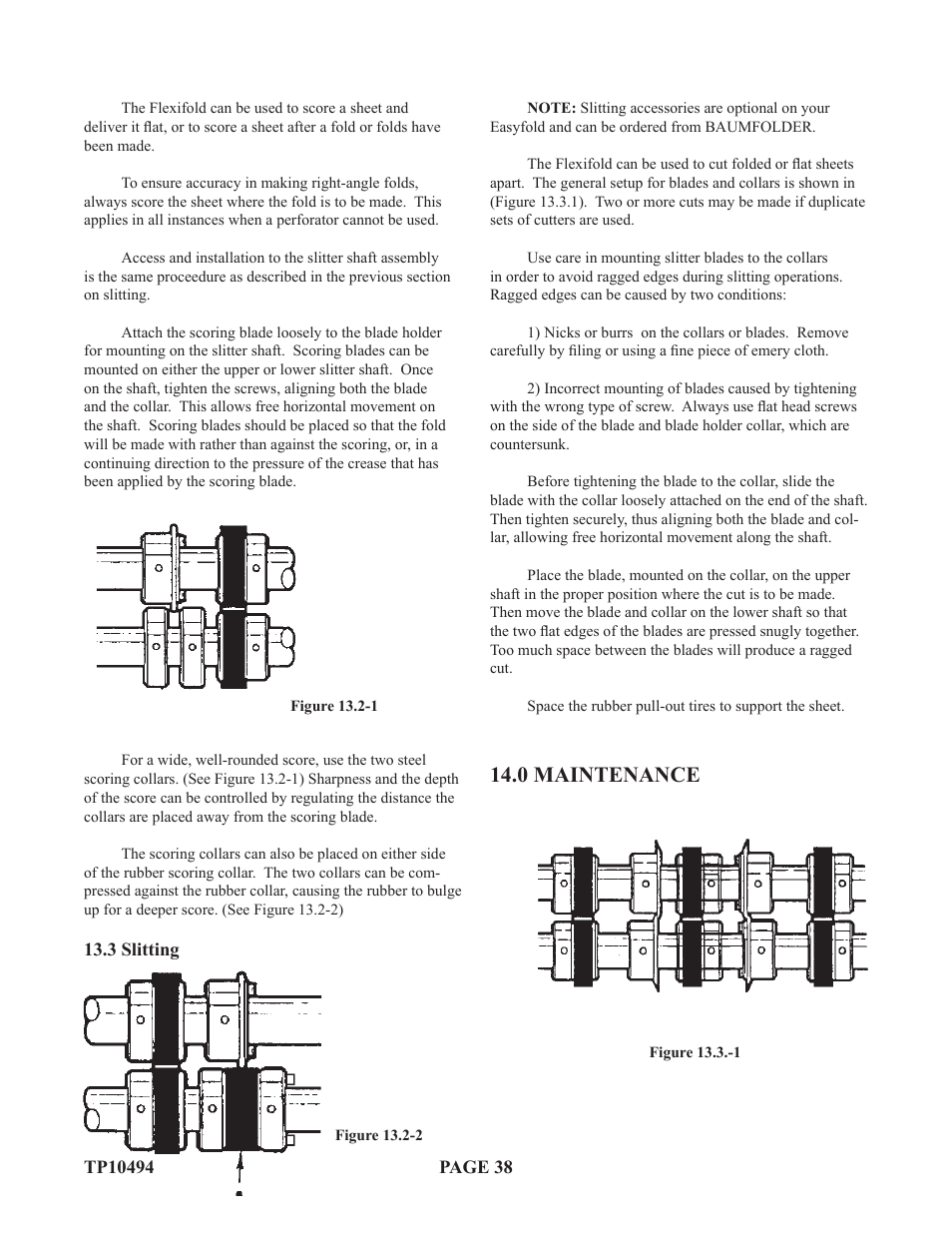 0 maintenance | Baumfolder Flexifold: 1st Station (in 2004) User Manual | Page 38 / 46