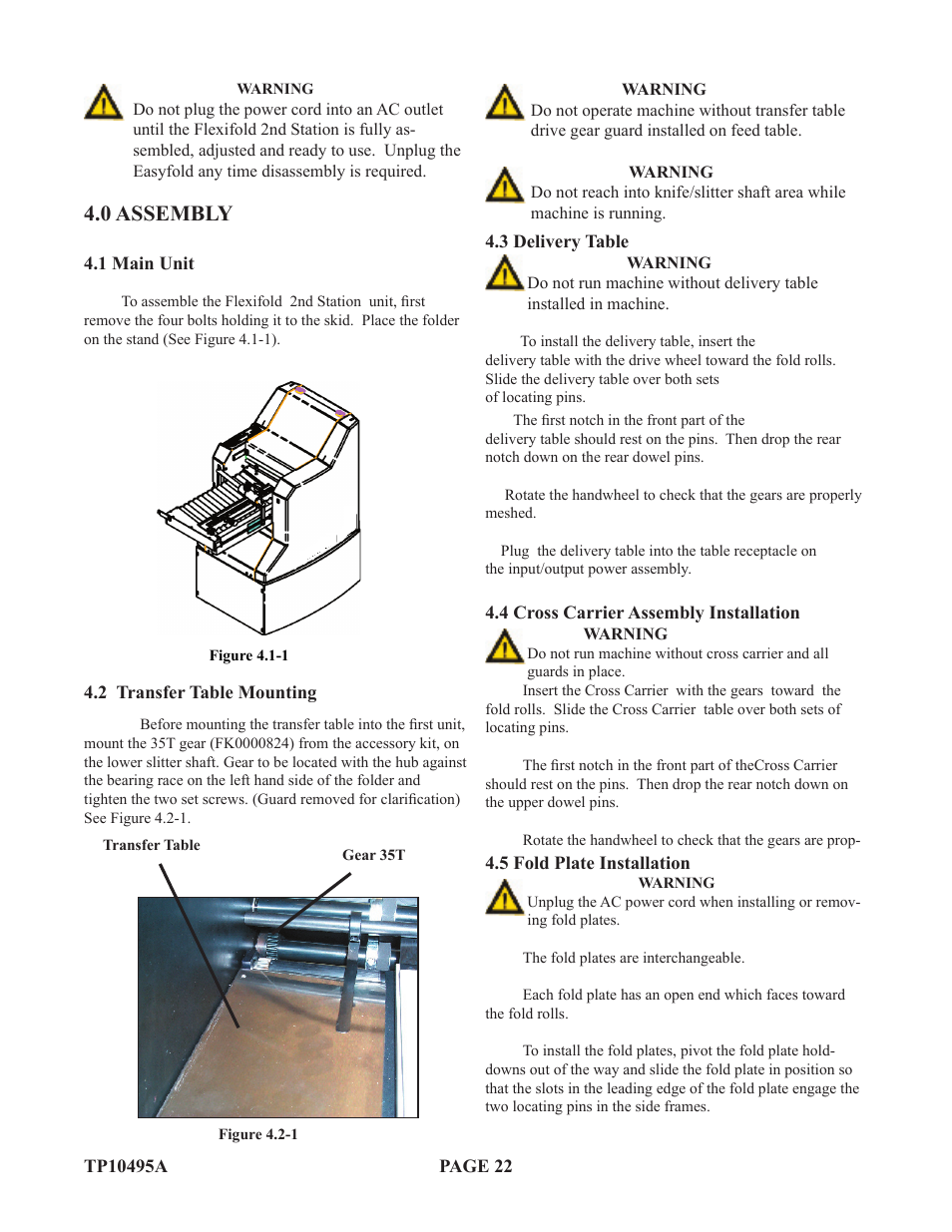 0 assembly | Baumfolder Flexifold: 2st Station (from 2005) User Manual | Page 22 / 43