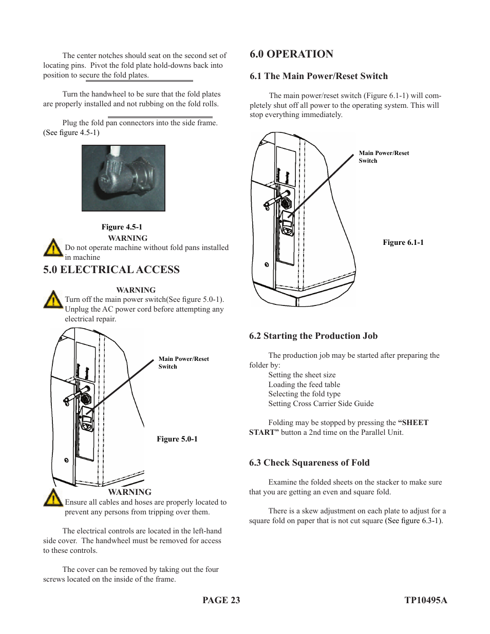 0 electrical access, 0 operation | Baumfolder Flexifold: 2st Station (from 2005) User Manual | Page 23 / 43