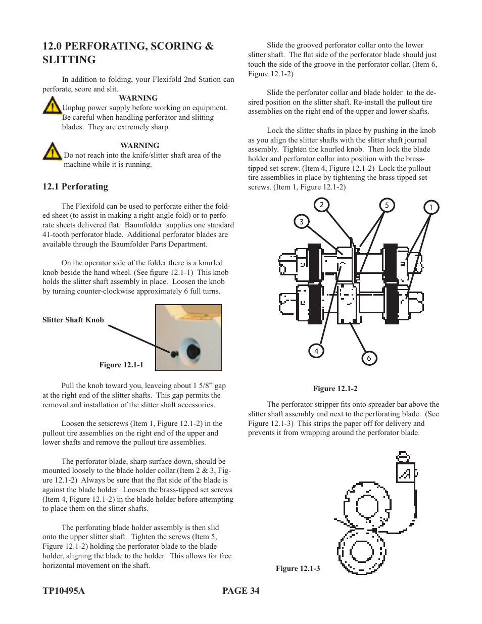 0 perforating, scoring & slitting | Baumfolder Flexifold: 2st Station (from 2005) User Manual | Page 34 / 43