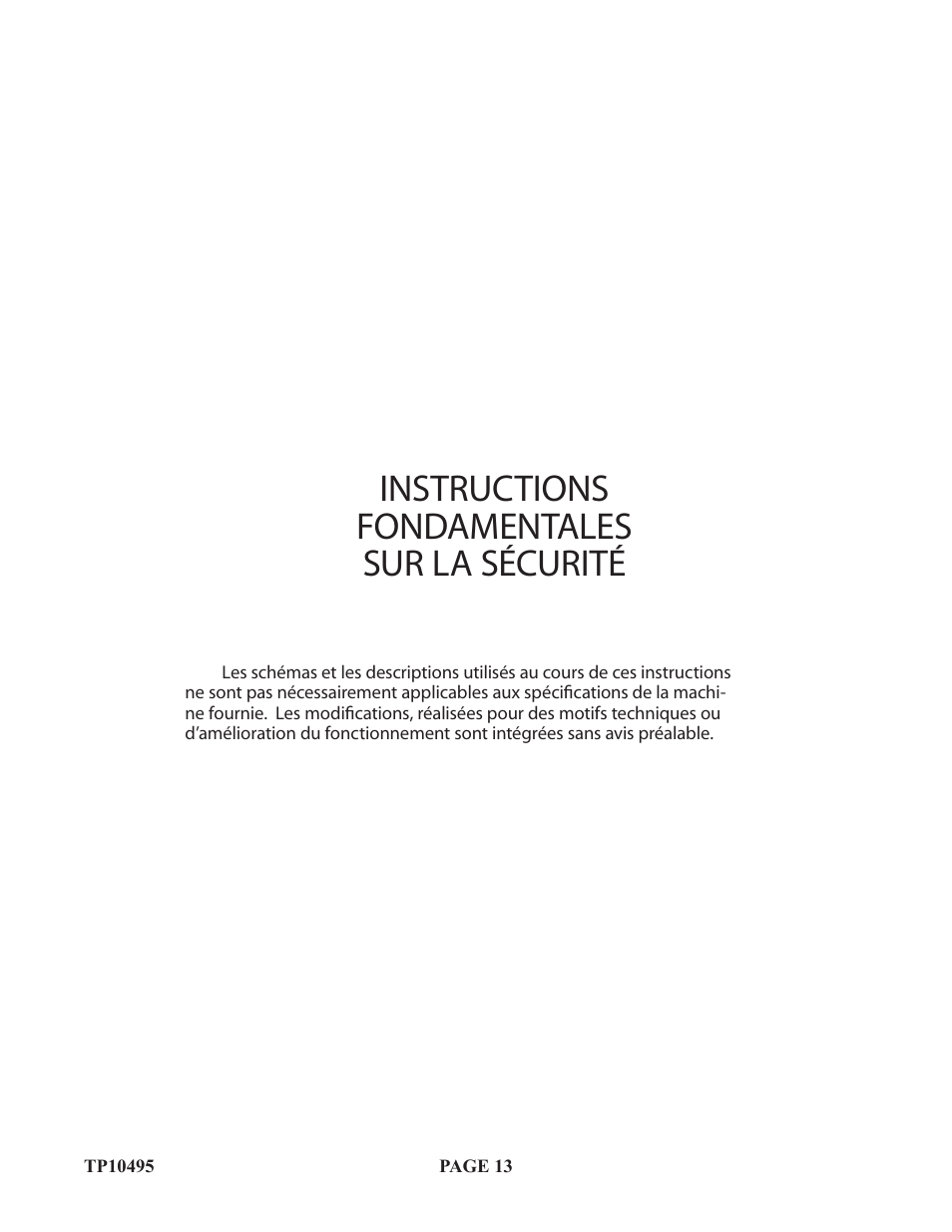 Instructions fondamentales sur la sécurité | Baumfolder Flexifold: 2st Station (in 2004) User Manual | Page 13 / 43